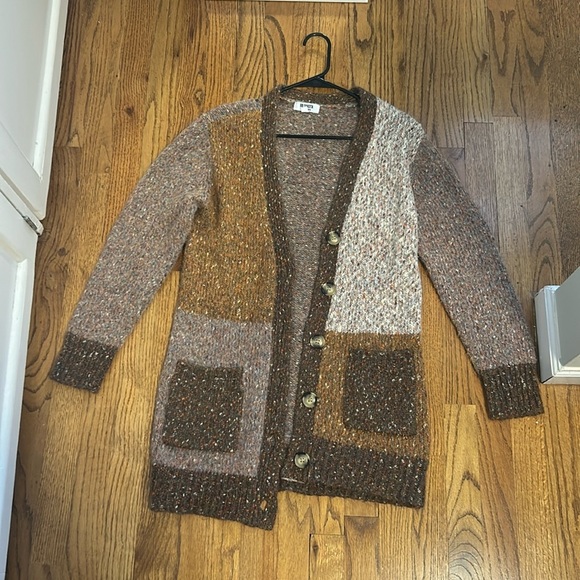 BB Dakota Colorblock Knit Long Cardigan - Picture 1 of 7